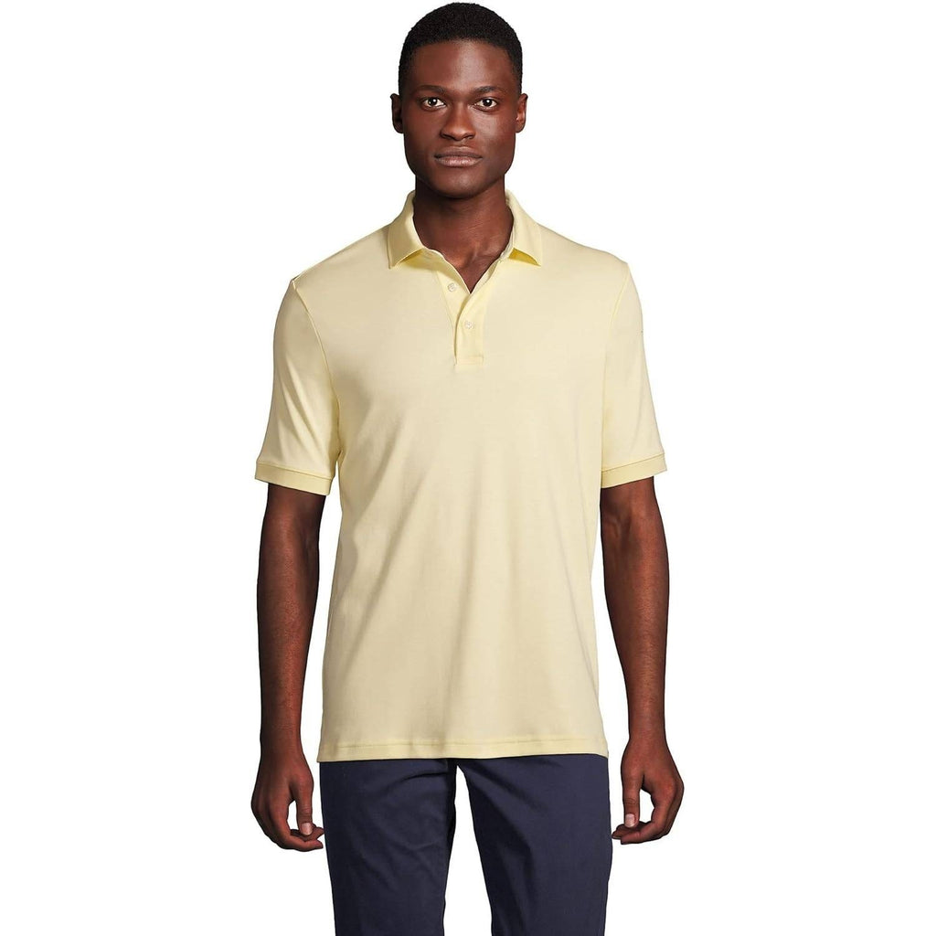 3 Pack Lands' End Mens L - Polos SS Rich Coffee, Golden Candle Light, T-Shirt SS