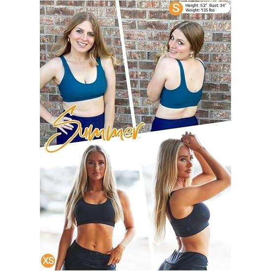 MSRP $26 Tempt Me Women's XXL Blue Green Sports Bra Bikini Top Only Push Up Scoo