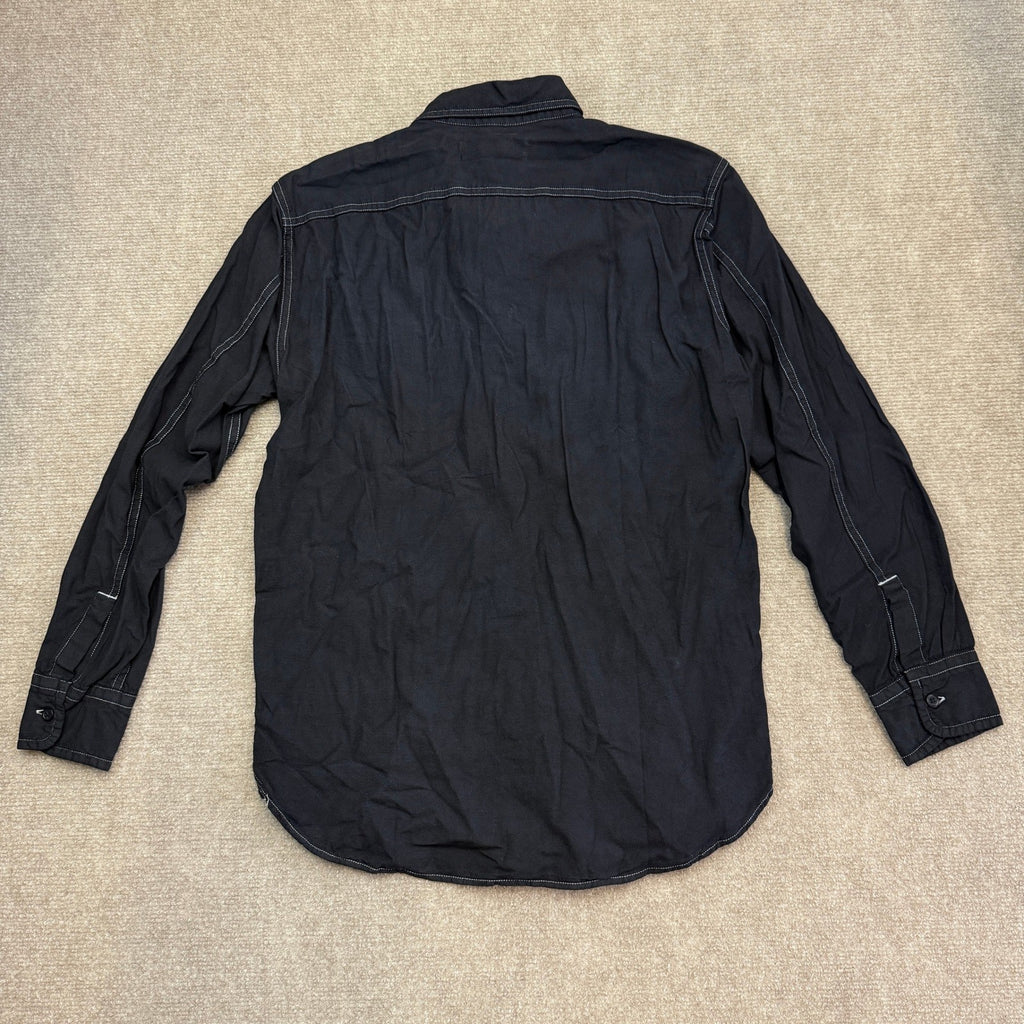 MSRP $50 U.S Forces Man's S Black Long Sleeve Button Up Shirt Contrast Stitching