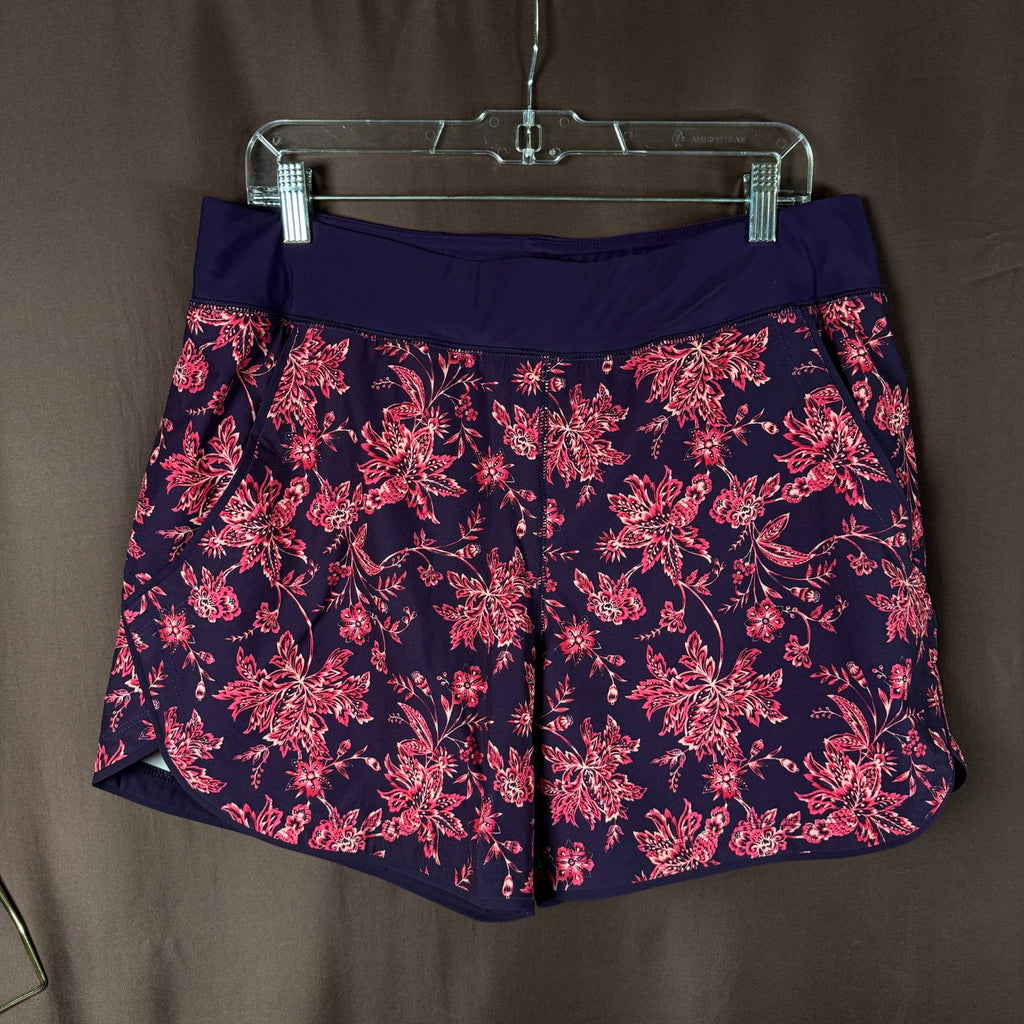 Lands End Women’s 14,14-16 LONG Quick Dry 5" Swim Board Short Floral w/ Liner