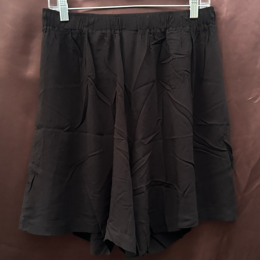NWT Jantzen Women's Sz XL Black Woven Pull-On Tie-Waist Cover-Up Shorts