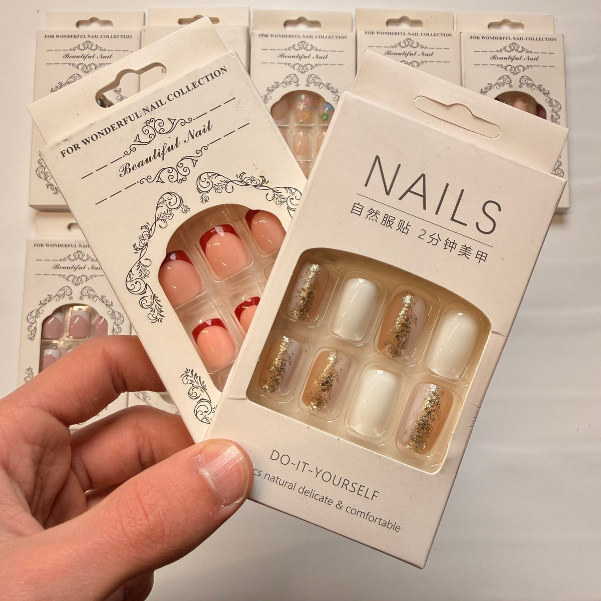 Lot of 10 Pack of 24 New False Press On Nails Assorted Designs and Colors №N12