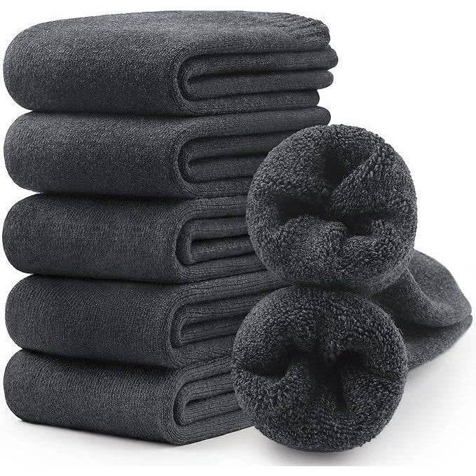 MSRP $22 Set of 5 Pairs SIMIYA Men's US 7-13 Grey Merino Wool Socks, Thick Wint