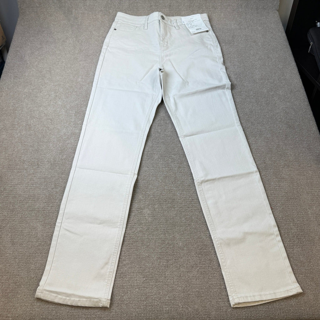 MSRP $58 Liz Claiborne Lana Womens 10 Tall White High Rise Straight Leg Jeans