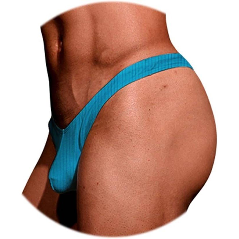 Evankin Men's US S Blue Sexy Soft Underwear Male Bulge Pouch Thong Briefs Stretc
