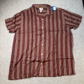 MSRP $34 Arizona Mens 2XLT Big & Tall Red Stripe Button-Down Shirt Short Sleeve