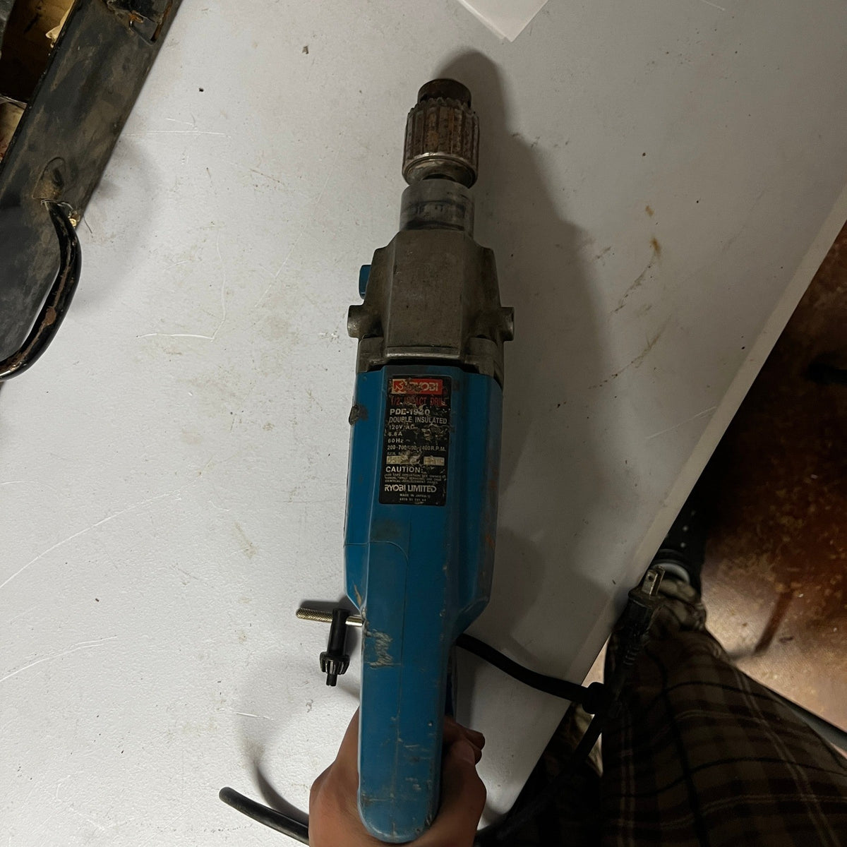 Ryobi PDE-1930 1/2" Impact Drill Corded w/ Metal Case, Bits & Handles