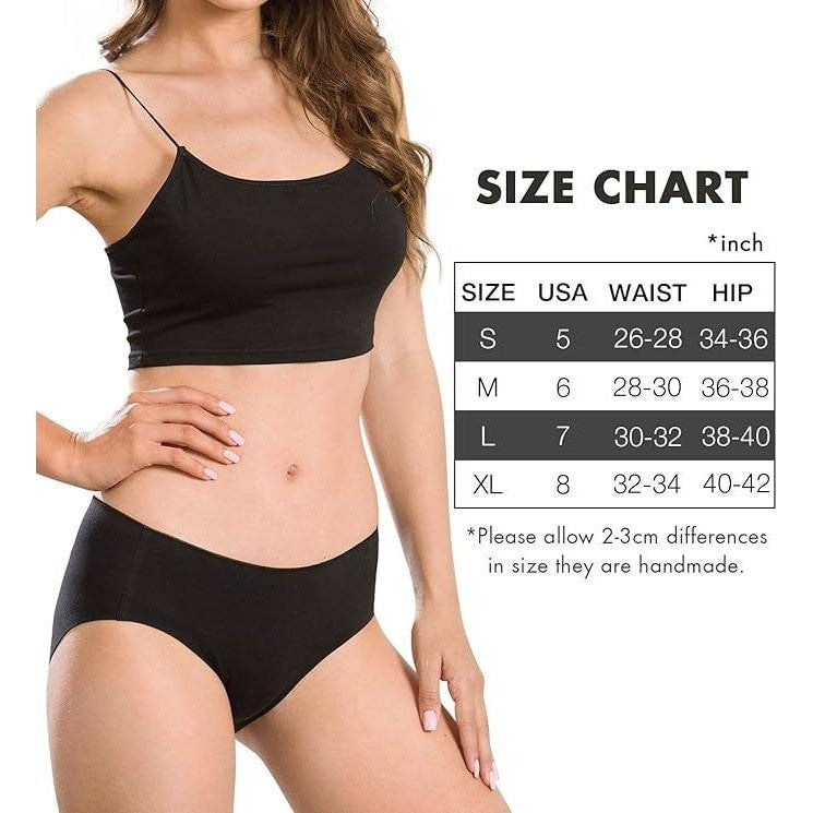 Set of 6 MSRP $33 Altheanray Women's S Black Cotton Underwear Seamless