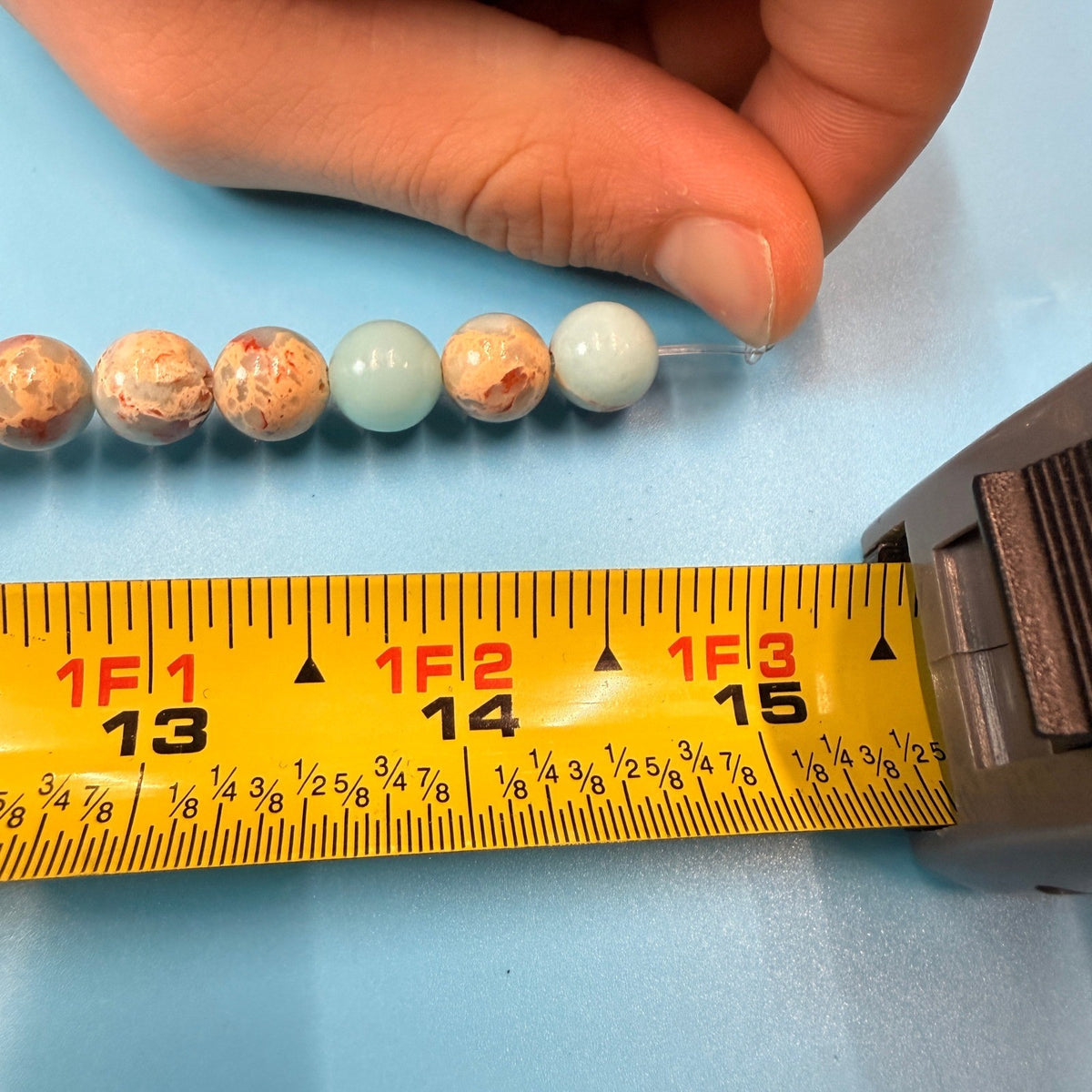 Set of 10 Natural Gemstone Round Beads Strands 15" Sizes 6,8,10 mm 12oz №B27