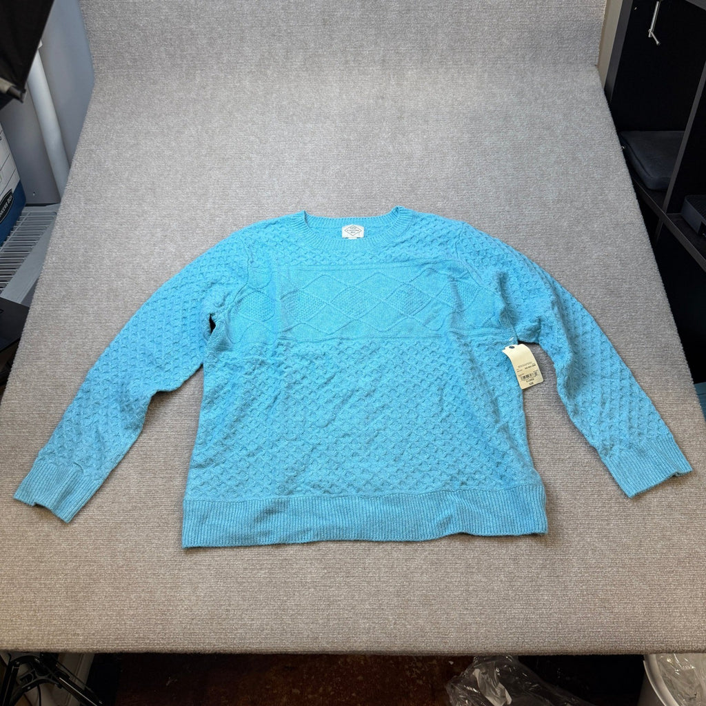 MSRP $38 St. John's Bay Womens XL Tropic Blue Long Sleeve Pullover Sweater Crew