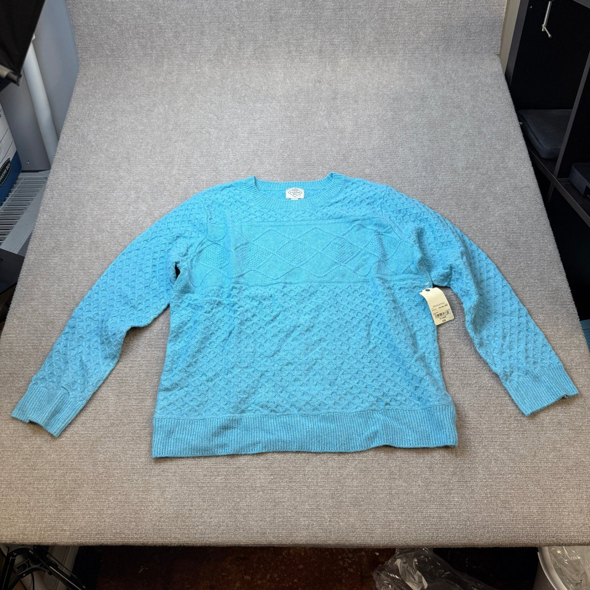 MSRP $38 St. John's Bay Womens XL Tropic Blue Long Sleeve Pullover Sweater Crew