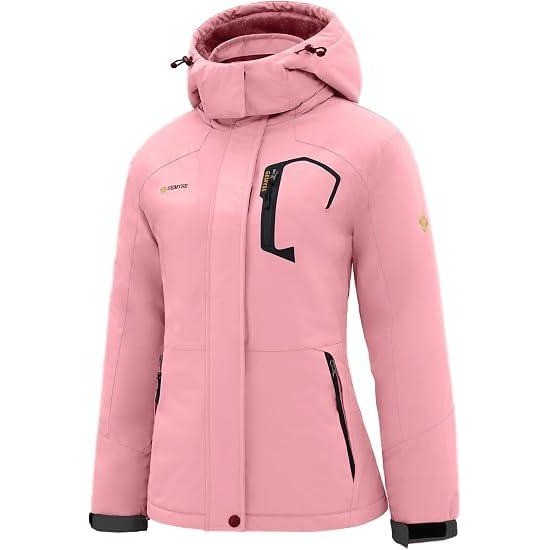 MSRP $66 GEMYSE Women's M Powder Pink Waterproof Ski Jacket Warm Winter Coat