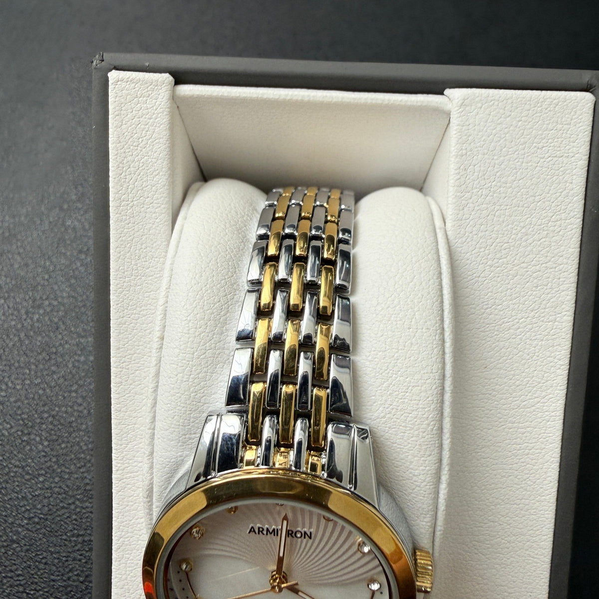 Armitron Women's 75/5821TT Crystal Accented Two Tone Bracelet Watch New Battery