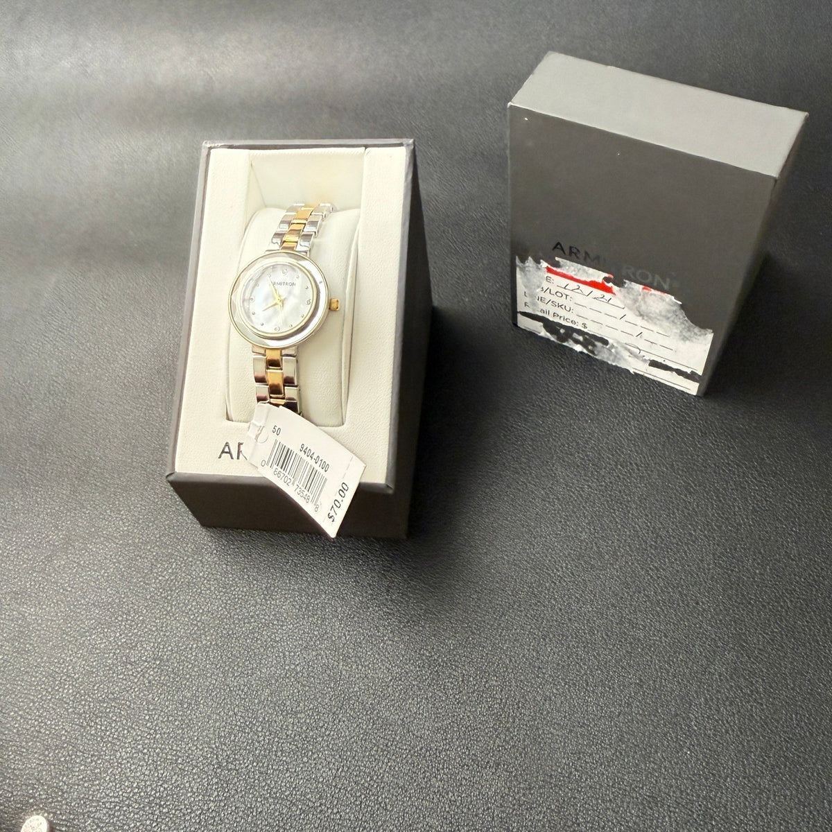 MSRP $70 Armitron 75/5927MPTT Women's Two Tone Bracelet Watch New Battery