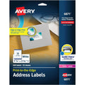Set of 5 Avery 6871 White Color Laser Labels 1-1/4" x 2-3/8" 450/Pack