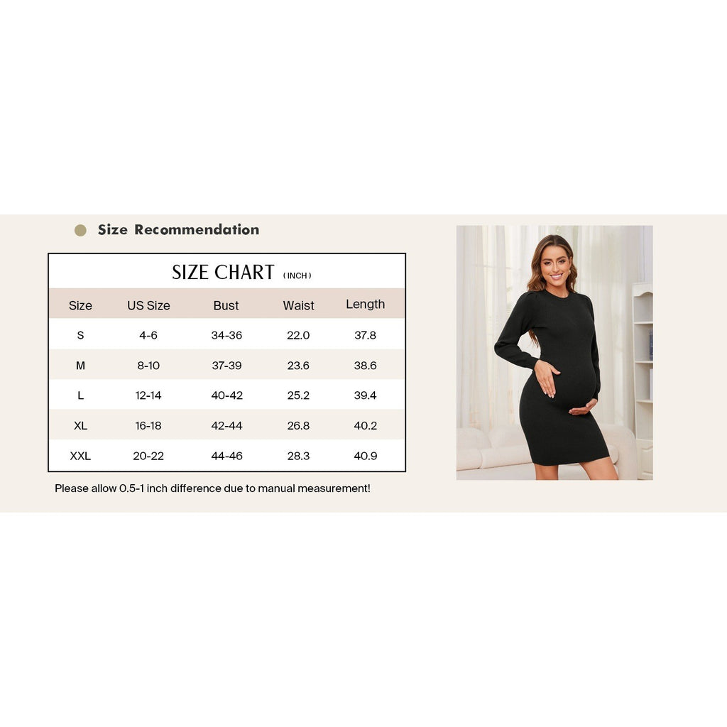 MSRP $36 Ecavus Women's L Maternity Sweater Dress Long Bishop Sleeves Knit Pull