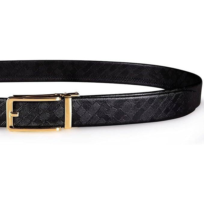 MSRP $26 Dubulle Men's Click Belt 1 3/8", 24"-38" Waist Gold Fashion Buckle
