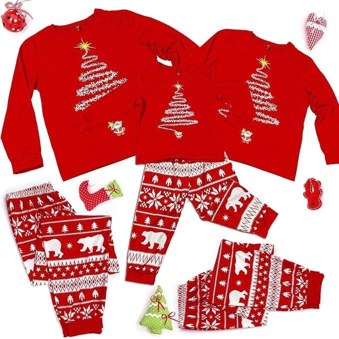 MSRP $22 BCNZOO Women's S 2 Piece Christmas Pajama Set Xmas Sleepwear Red