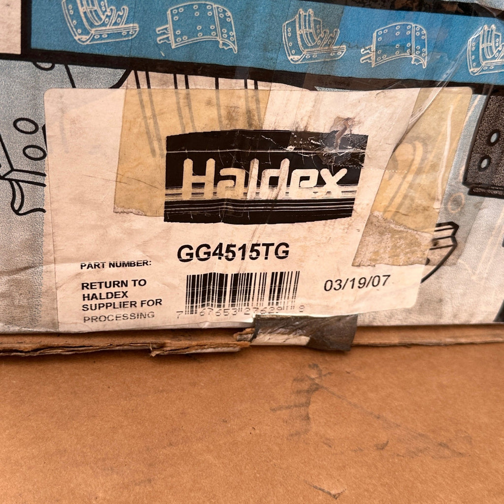 Set of 2 Haldex GG4515TG Relined Brake Shoes 16-1/2" x 7" MISSING SOME HARDWARE
