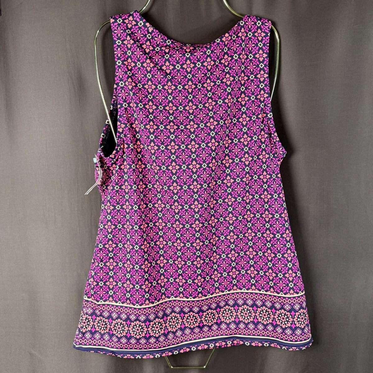 Lands' End Women's 4, 2-4 LONG High Neck Modest Tankini Swimsuit Top Blackberry