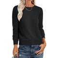 MSRP $26 ANRABESS Women's XS Black Sweater Long Sleeve Crewneck Fall Winter Soft