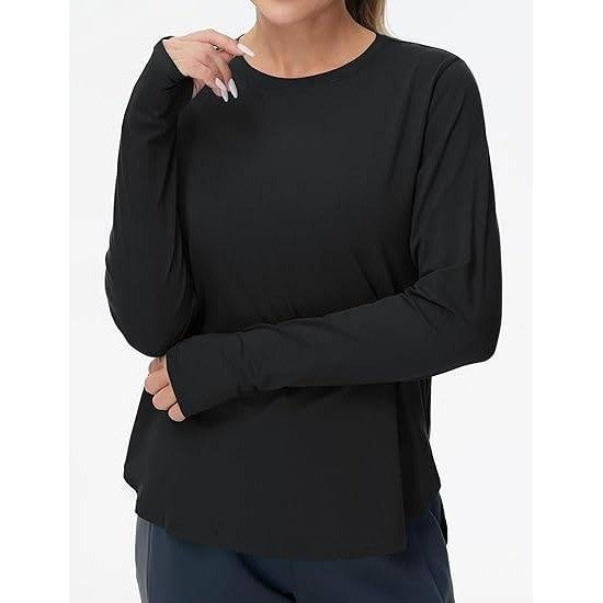 MSRP $24 THE GYM PEOPLE Women's XL Black Long Sleeve Workout Shirts Lightweight