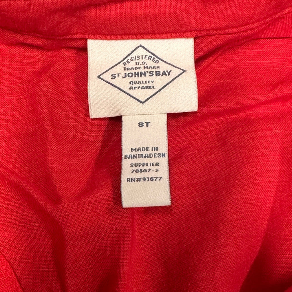MSRP $54 St. John's Bay Womens S Tall Scarlet Red Sleeveless Shirt Dress