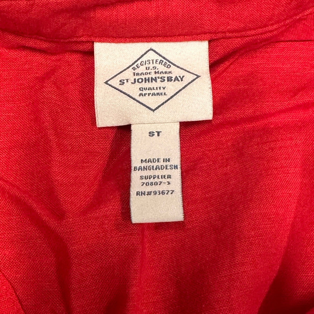 MSRP $54 St. John's Bay Womens S Tall Scarlet Red Sleeveless Shirt Dress