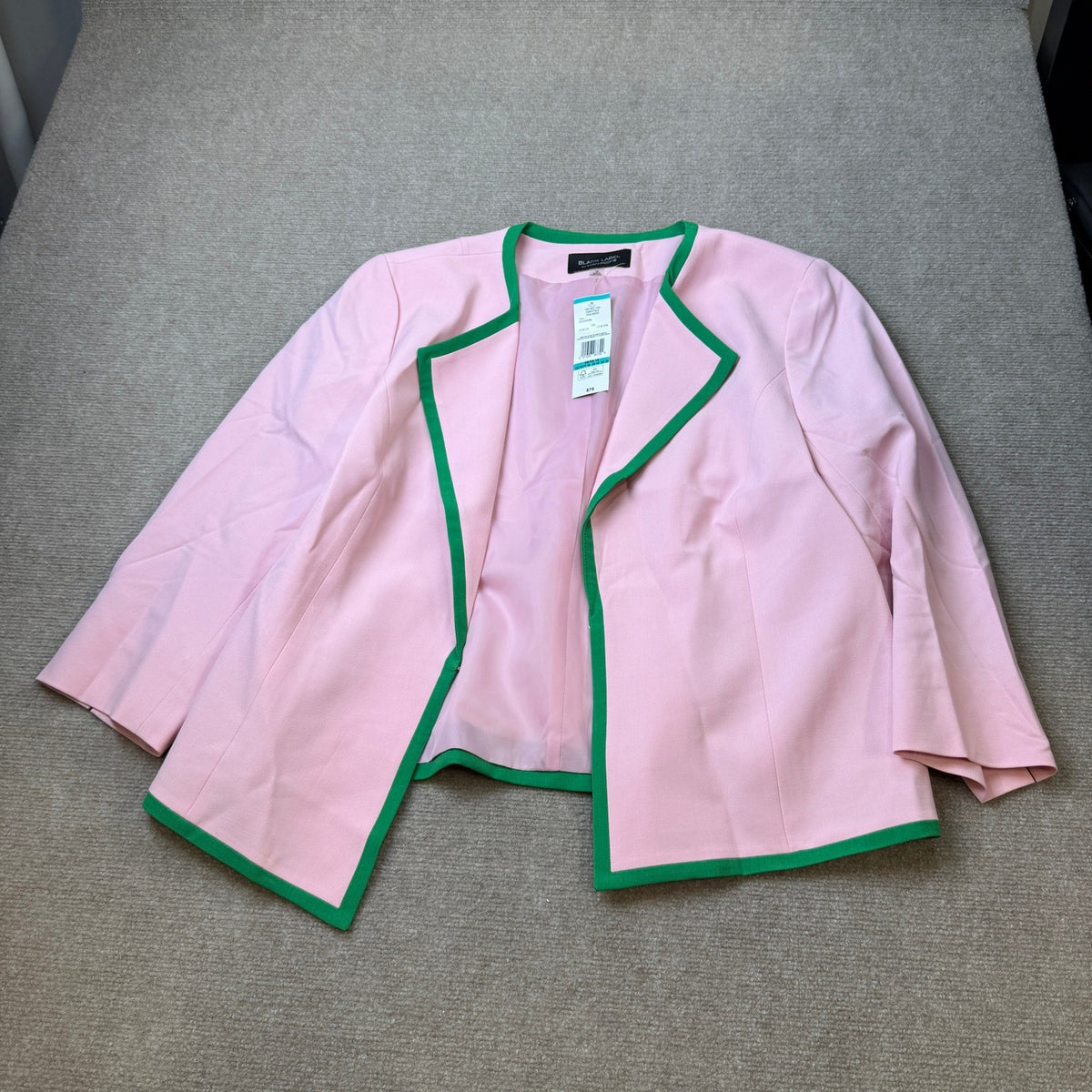MSRP $79 Black Label by Evan-Picone Womens 16 Pink/Green Suit Jacket Classic Fit