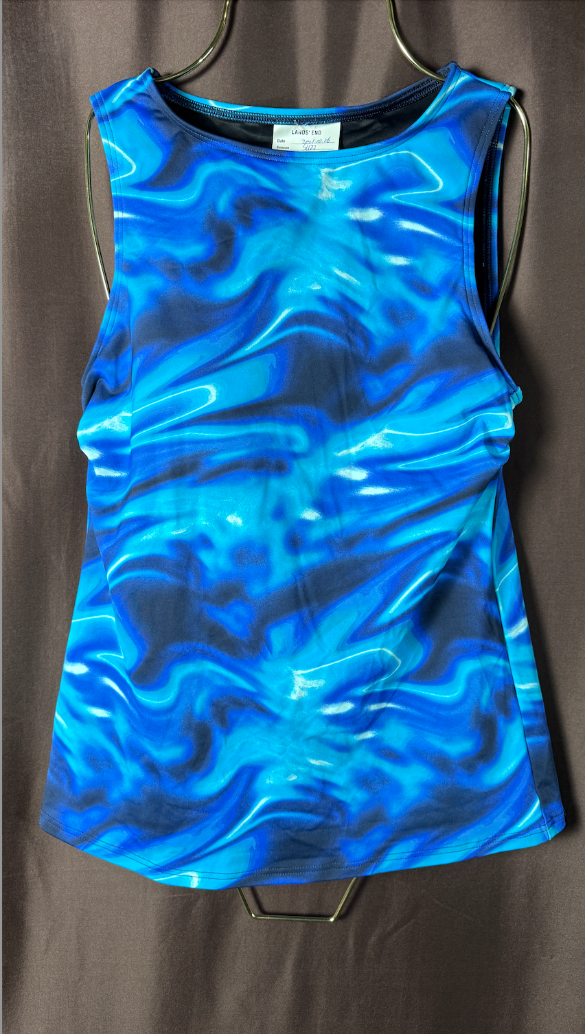 Lands End Womens 4-8R, 2-4L High Neck Sun Protection Modest Tankini Swimsuit Top