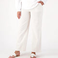 Denim & Co. Women's New Stone Sz 5X Seersucker Regular Wide Leg Pull On Pant