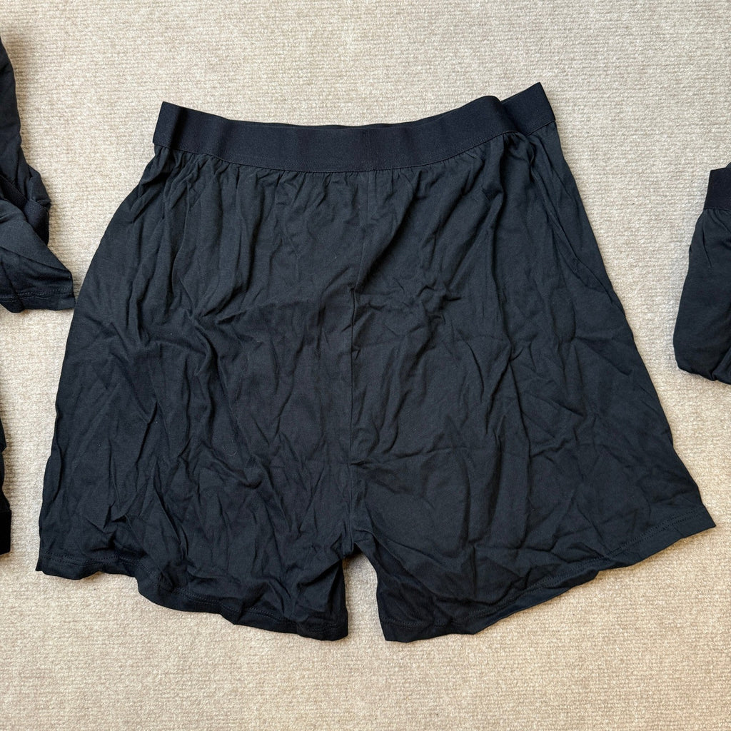 INNERSY 4 Pack Men's M Black Boxer Shorts Loose Fit Soft Cotton Boxers