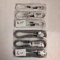 Lot of 6 Braided USB-A to Lightning Fast Charging Cables 6ft 10ft