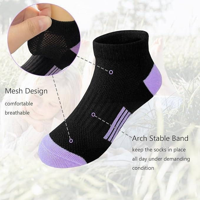 MSRP $29 Bemeol Girls Socks 18 Pairs 7-10 Years Ankle Socks Soft Athletic Low C