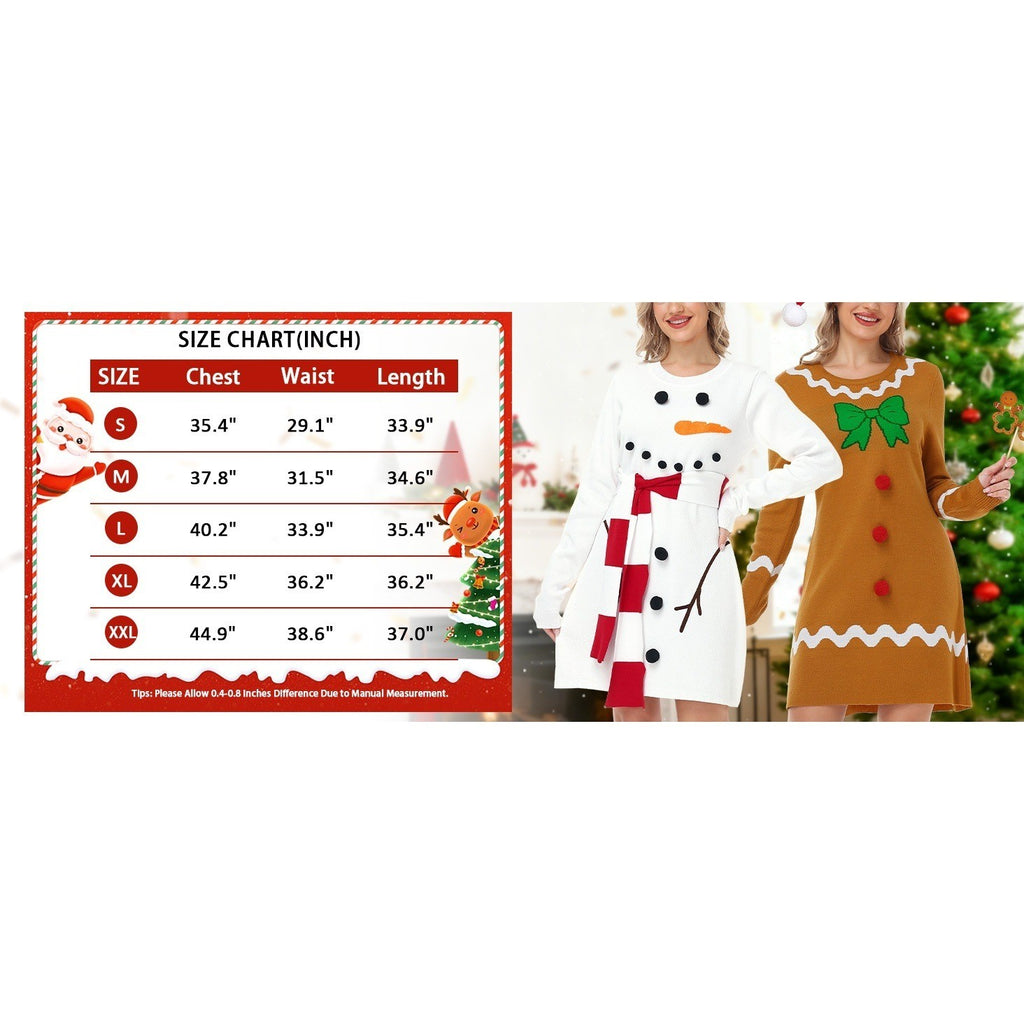 MSRP $38 Magrank Women's M Christmas Ugly Sweater Dress Long Sleeve Knit Pullov