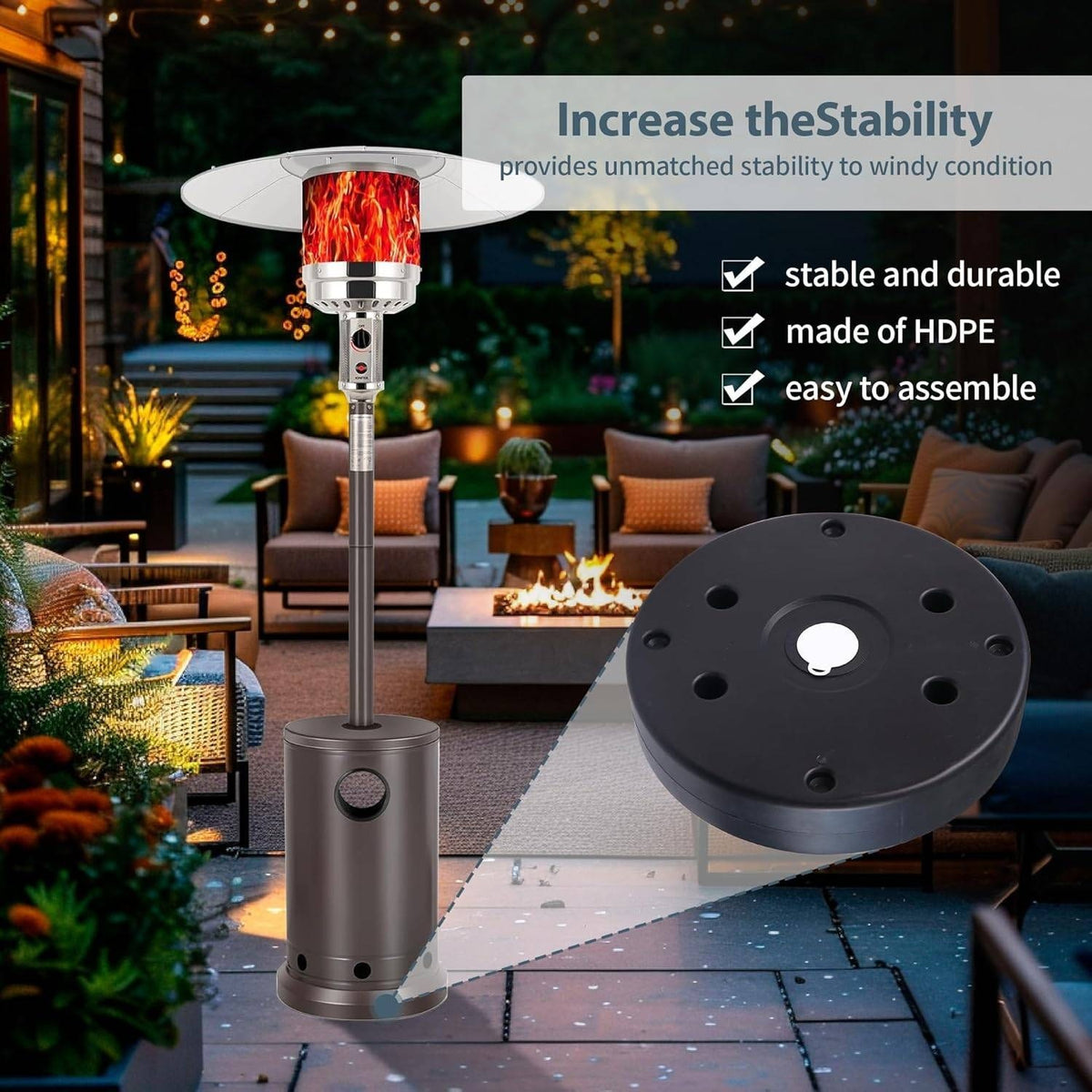 Patio Heater Sand Box/Water Box Black Spare Parts to Increase The Stability of
