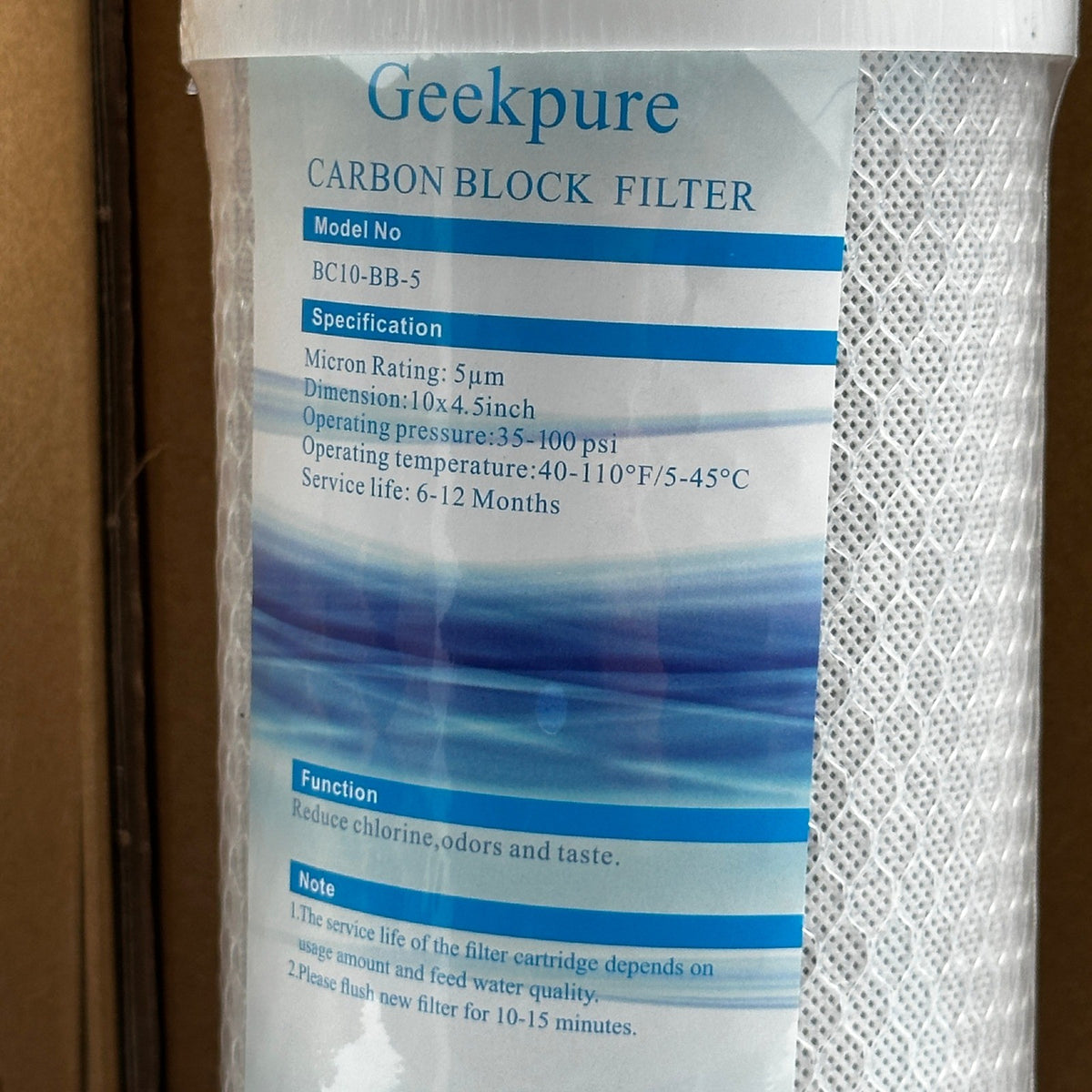 Pack of 4 Geekpure 10" Whole House PP and Carbon Filters-4.5 x 10 Inch-5 Micron