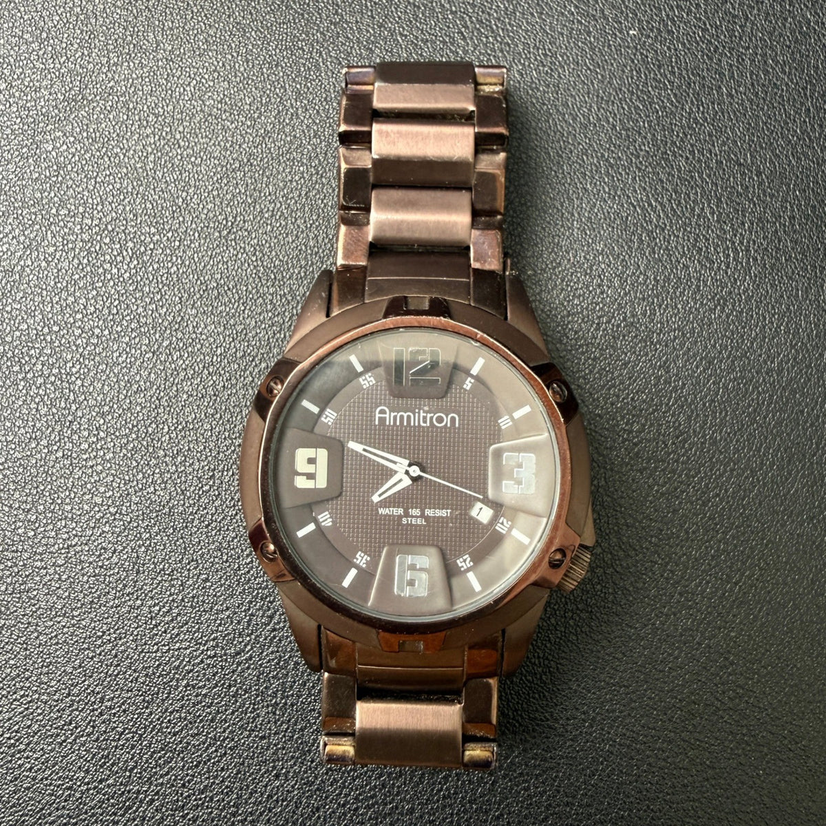 MSRP $55 Armitron 20/4692BN Men's Stainless Steel Bracelet Watch New Battery