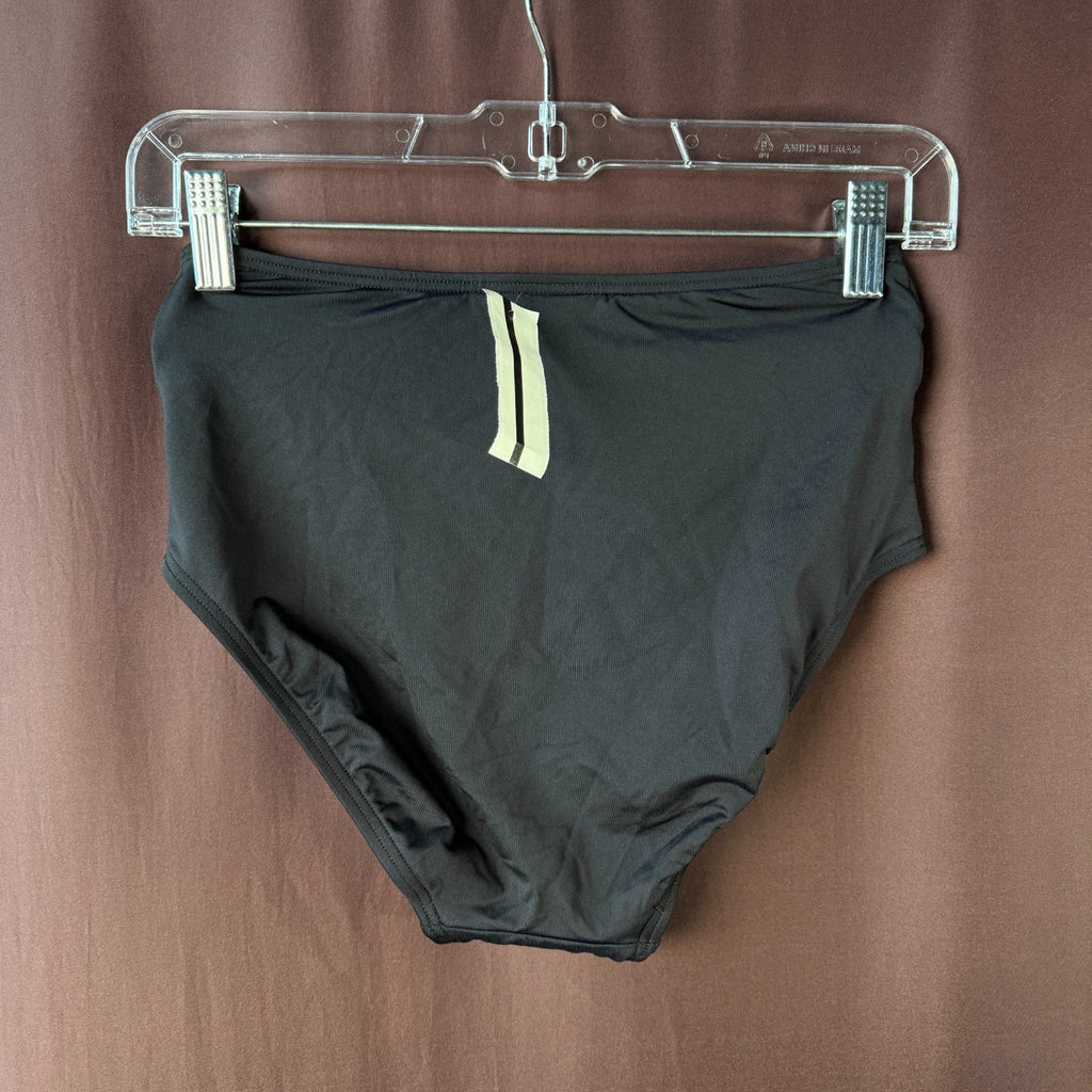 Lands End Womens 2-10 LONG Black UPF 50 Twist Front High-Waist Bikini Bottoms  T