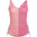 Lands' End Women's 18W LONG Adjustable Underwire Tankini Striped Swimsuit