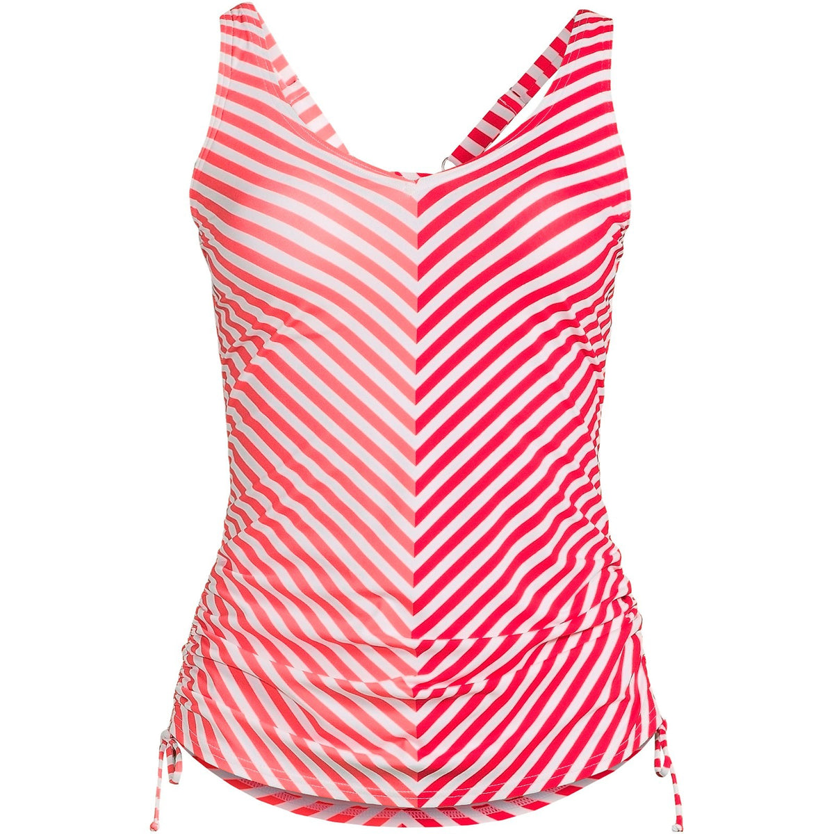 Lands' End Women's 18W LONG Adjustable Underwire Tankini Striped Swimsuit