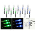 Set of 12 LED Green Blue Lighted Nocks for Arrows 0.233"/5.91mm On/Off Switch