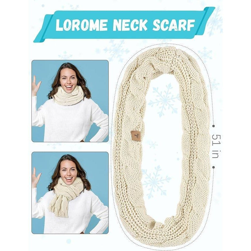 MSRP $31 Winter Beanie Hat Scarf Gloves Set Warm Fleece Knit Hats Touch Screen