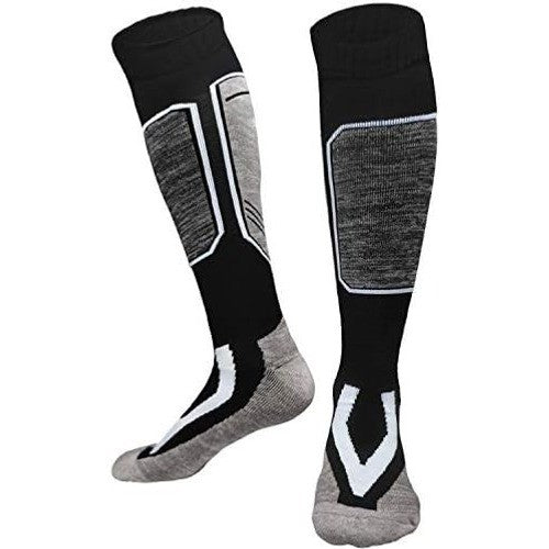 Thermal Ski Socks Grey Thick Warm Wool Winter Snow Socks Unisex for Skiing Hiki