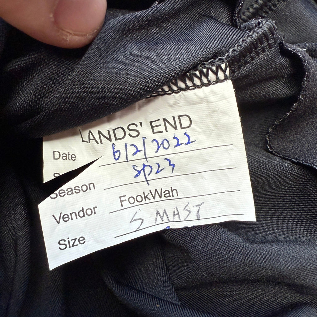 Lands' End Women's S Black & Purple One Piece Swimsuit Racerback