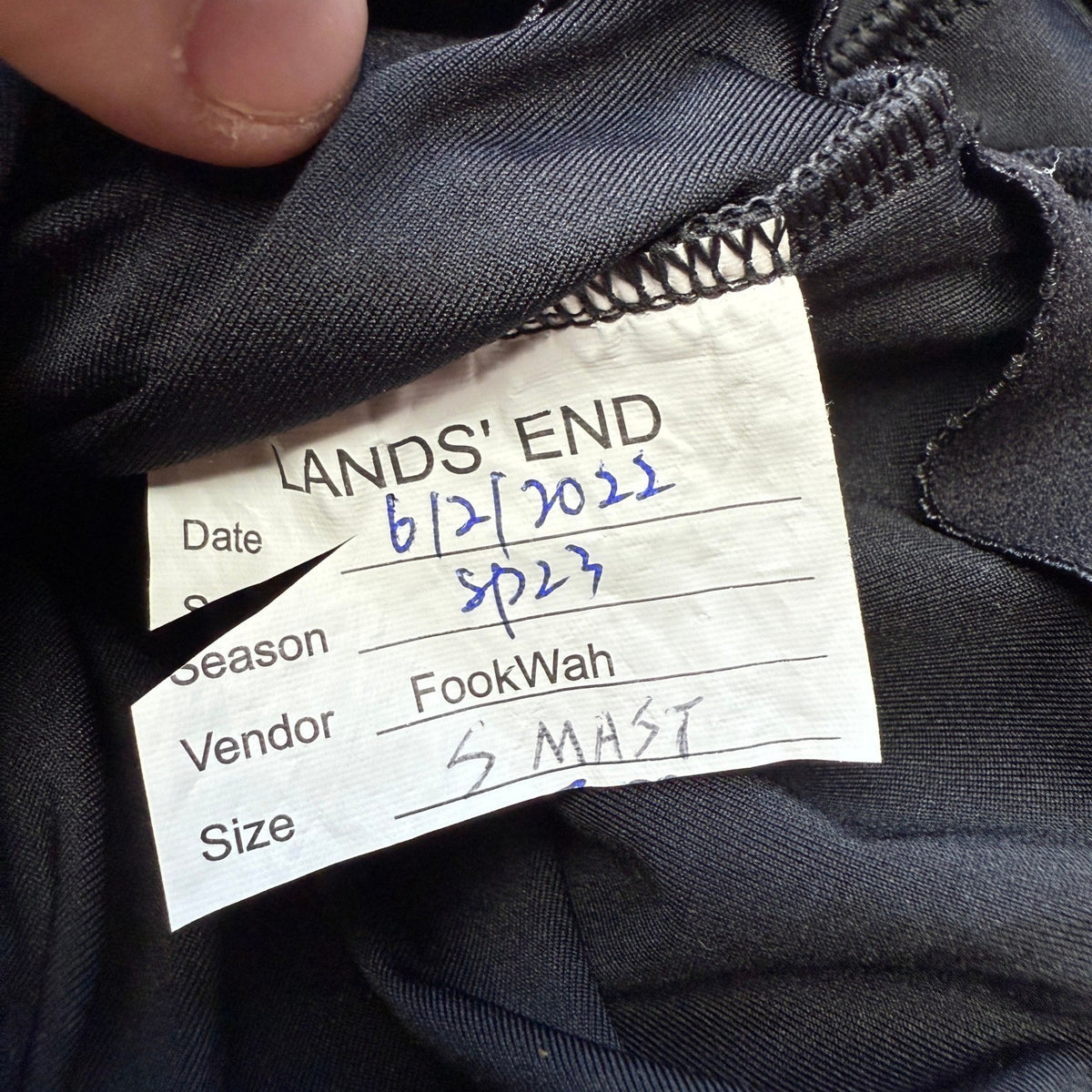 Lands' End Women's S Black & Purple One Piece Swimsuit Racerback