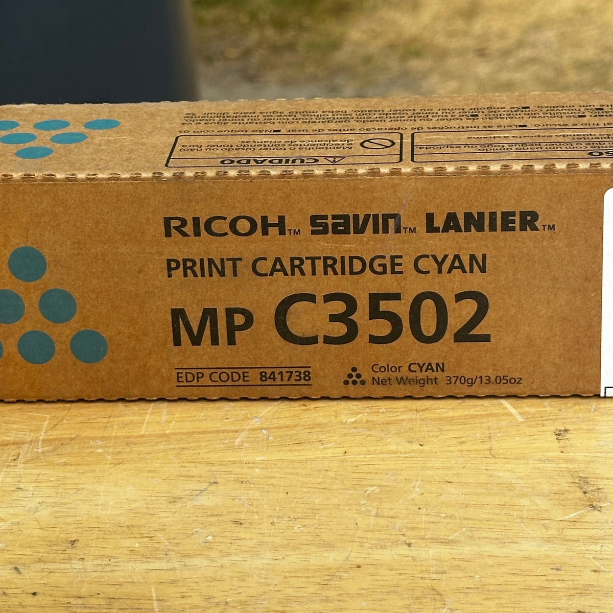 Genuine Ricoh MP C3502 841738 Cyan Toner Print Cartridge