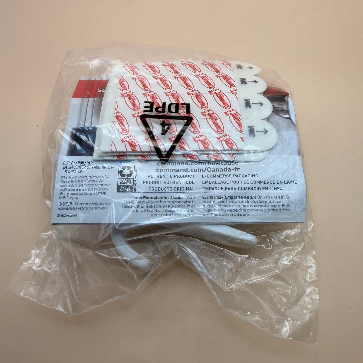 Set of 7 Command 5 lb Large Utility Hooks w/ 12 Strips, No Tools for Hanging, Or