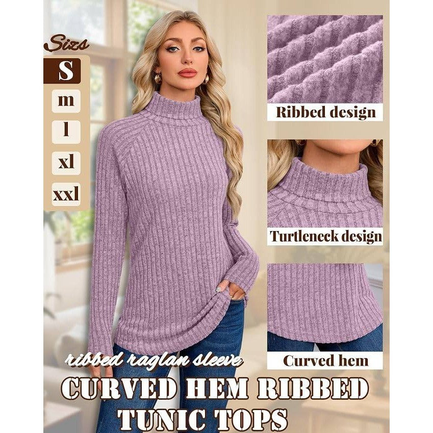 MSRP $57 Velvelhall 3 Pack Women's XL Long Sleeve Turtleneck Sweaters Curved