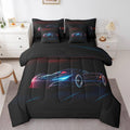 Feelyou Red Blue Race Car 7 Piece Bedding Set King Size for Kids Boys Extreme